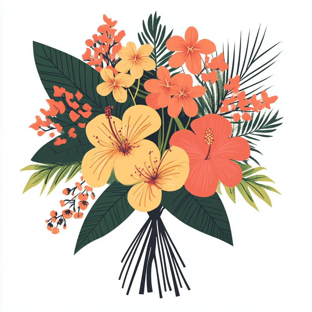 hawaiian theme bouquet flower 2